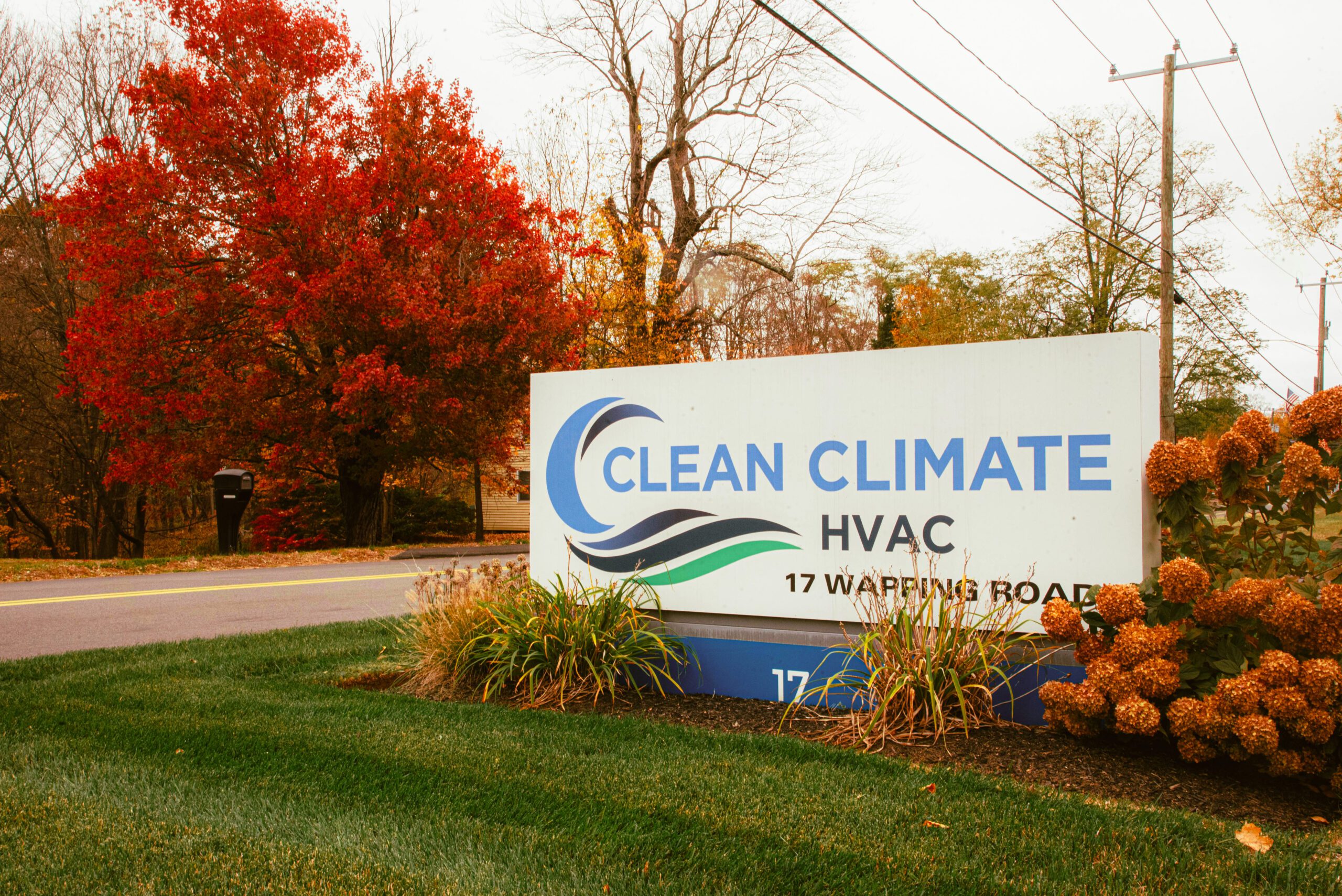 Clean Climate HVAC signage at the Broad Brook, Connecticut location