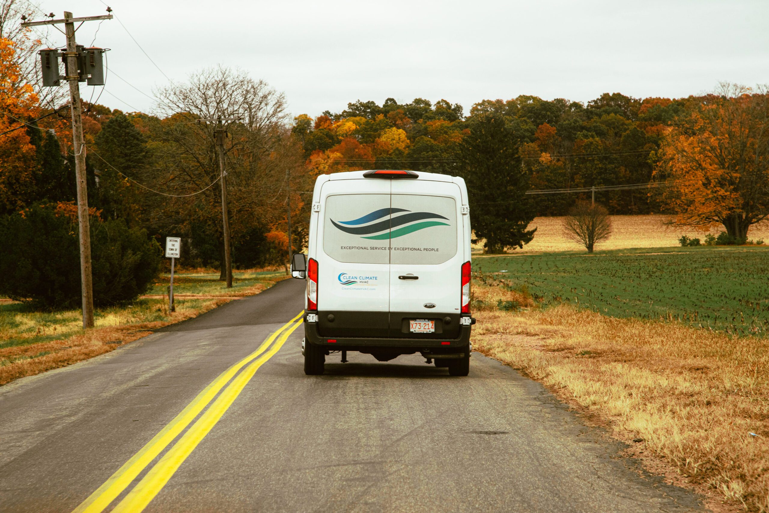 Clean Climate HVAC service vehicle on a call